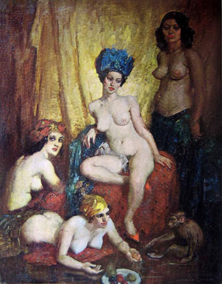 Norman Lindsay Le Harem reproduction-de-tableau