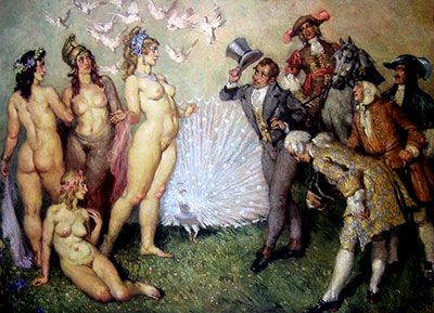 Norman Lindsay L'introduction reproduction-de-tableau