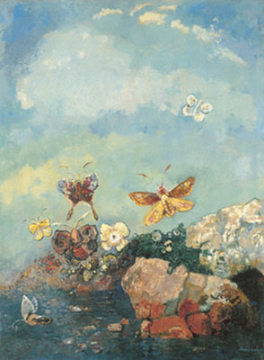 Odilon Redon Les papillons reproduction-de-tableau