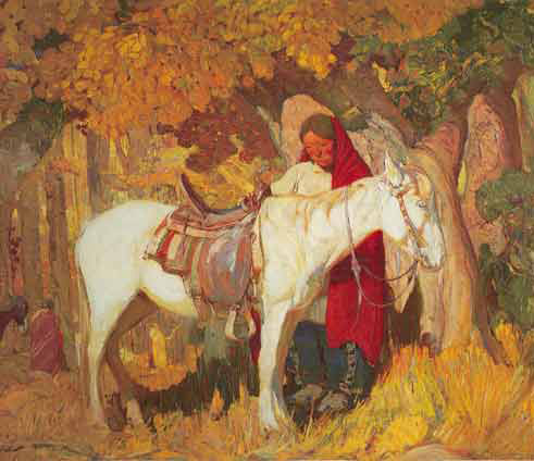 Oscar Berninghaus Les jours d'automne reproduction-de-tableau