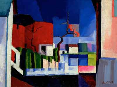 Oscar Bluemner Vieux Canal, Rouge et Bleu reproduction-de-tableau