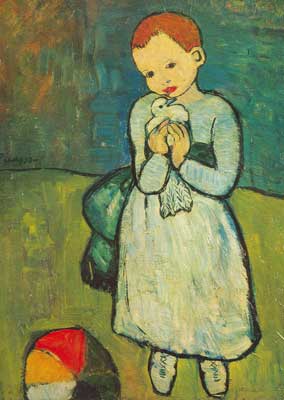 Pablo Picasso Enfant avec une colombe reproduction-de-tableau