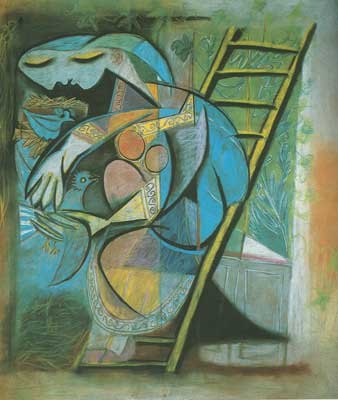 Pablo Picasso Femme avec des pigeons reproduction-de-tableau