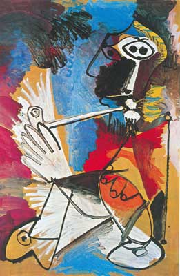 Pablo Picasso Homme avec une pipe 2 reproduction-de-tableau