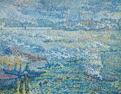 Paul Signac Bateaux à vapeur, Rotterdam reproduction-de-tableau