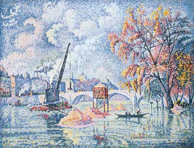 Paul Signac Inondation au pont Royal, Paris reproduction-de-tableau