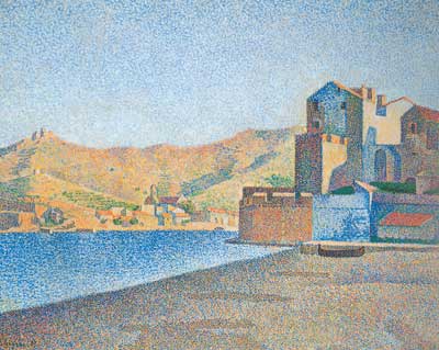 Paul Signac La plage de la ville, Collioure reproduction-de-tableau