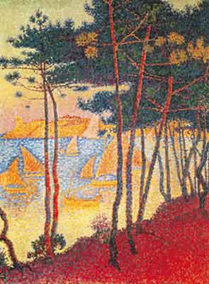 Paul Signac La terrasse Saint Tropez reproduction-de-tableau