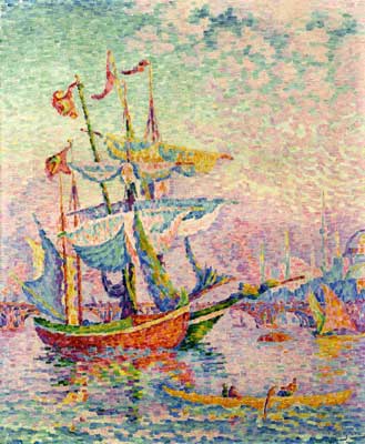 Paul Signac Le Corne d or, le pont reproduction-de-tableau