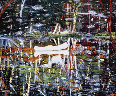 Peter Doig Canot blanc reproduction-de-tableau