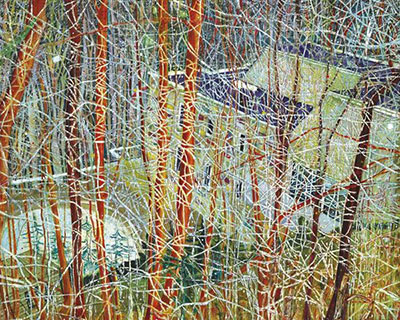 Peter Doig La maison de l'architecte dans le ravin reproduction-de-tableau