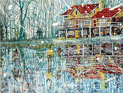 Peter Doig La vie de l'étang reproduction-de-tableau