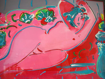 Peter Max Couché en rouge reproduction-de-tableau