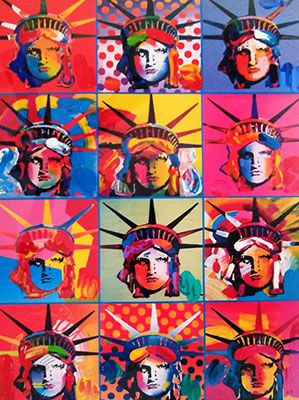 Peter Max Liberté et justice pour tous reproduction-de-tableau