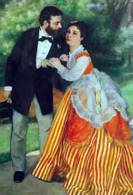 Pierre August Renoir Alfred Sisley et sa femme reproduction-de-tableau