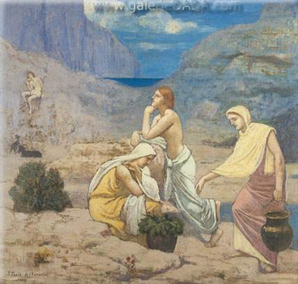 Pierre Puvis de Chavannes Le chant des bergers reproduction-de-tableau