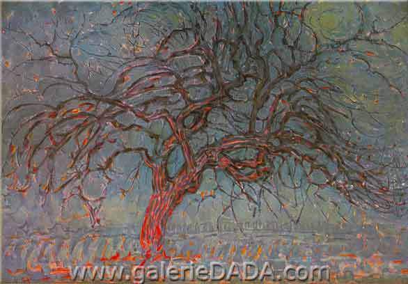 Piet Mondrian L'arbre rouge reproduction-de-tableau