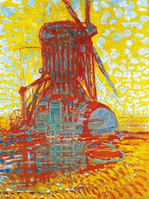 Piet Mondrian Moulin à vent au soleil reproduction-de-tableau