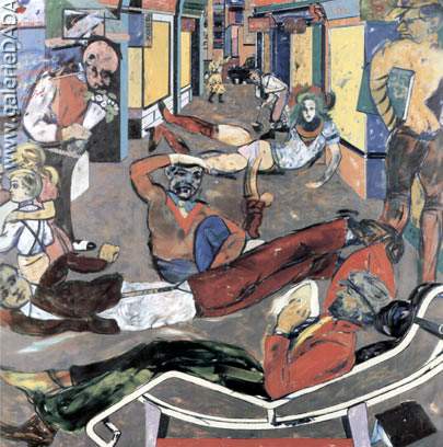 R.B. Kitaj Cecil Ct London WC2 (les réfugiés) reproduction-de-tableau