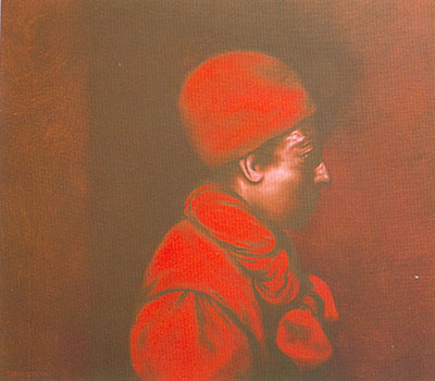 Rafael Coronel Portrait en rouge reproduction-de-tableau