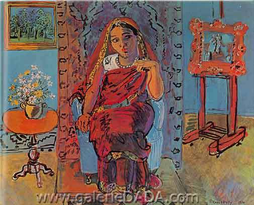 Raoul Dufy Intérieur avec Hindu Girl reproduction-de-tableau