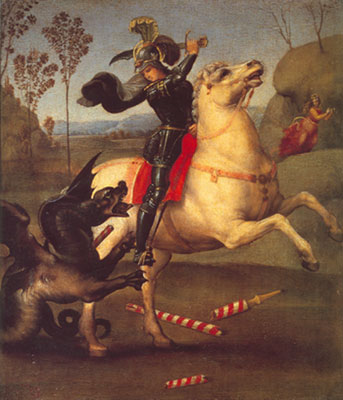 Raphael Saint Georges et le Dragon reproduction-de-tableau