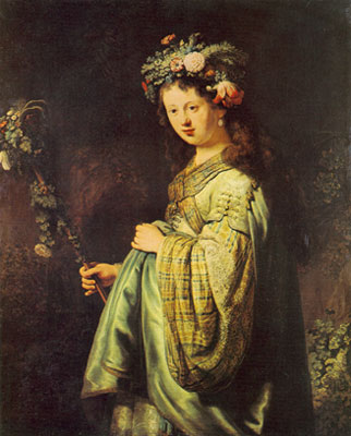 Harmenszoon Rembrandt Saskia en tant que Flora reproduction-de-tableau