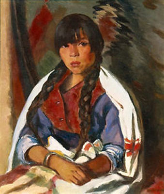 Robert Henri Fille indienne du Nouveau-Mexique reproduction-de-tableau