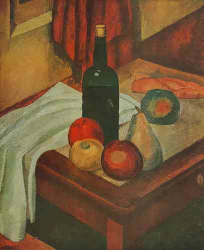 Roland Oudot Nature morte avec une bouteille reproduction-de-tableau