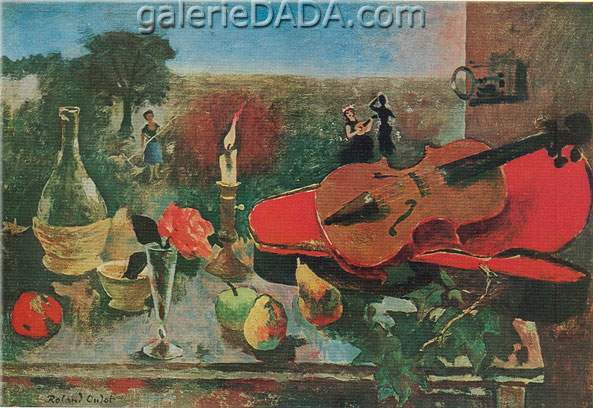 Roland Oudot Nature morte avec violon reproduction-de-tableau