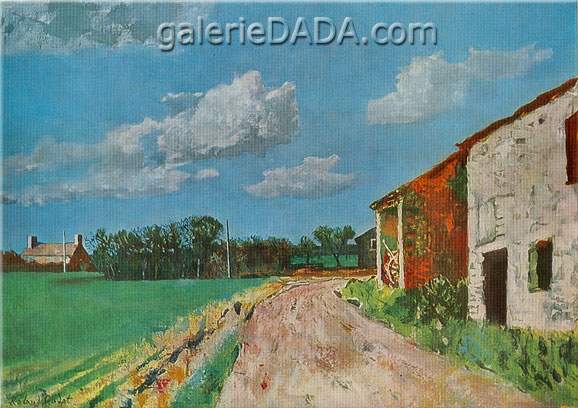 Roland Oudot Village de Normandie reproduction-de-tableau