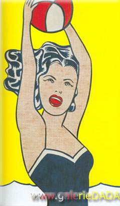 Roy Lichtenstein Fille avec un ballon reproduction-de-tableau