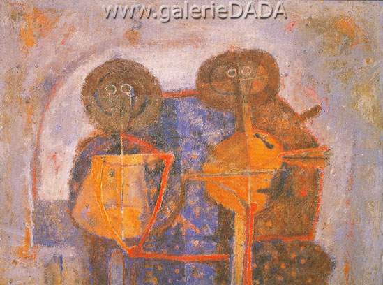 Rufino Tamayo Deux personnages reproduction-de-tableau