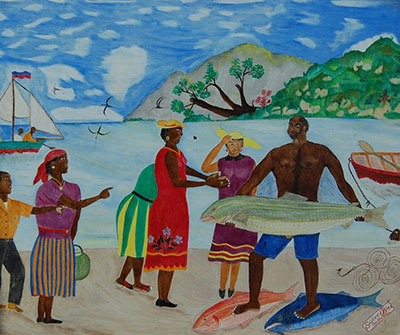 Seneque Obin Pêche reproduction-de-tableau