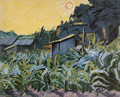 Stuart Davis Soleil couchant, Tioga, Pa. reproduction-de-tableau