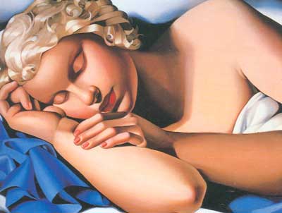 Tamara de Lempicka La fille endormie (Kizette) reproduction-de-tableau