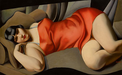 Tamara de Lempicka Le tunique rose reproduction-de-tableau