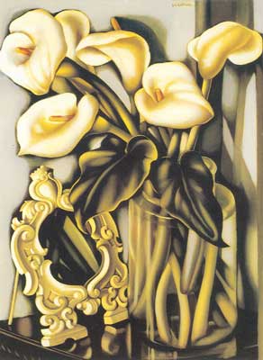 Tamara de Lempicka Nature morte avec Arums et Mirror reproduction-de-tableau