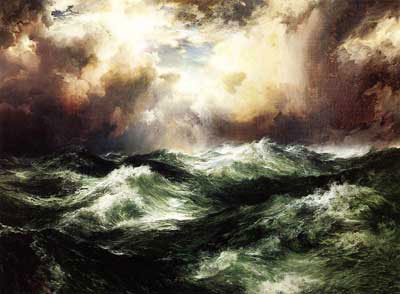 Thomas Moran Paysage maritime au clair de lune reproduction-de-tableau