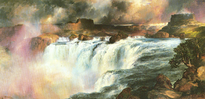 Thomas Moran Shoshone Falls sur la rivière Snake reproduction-de-tableau