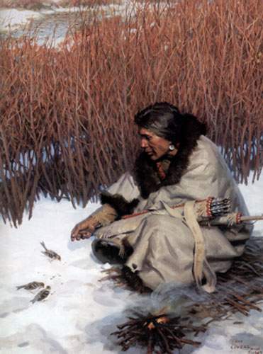 Tom Lovell Le chasseur reproduction-de-tableau