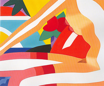 Tom Wesselmann Coucher de soleil nu avec des bas rouges reproduction-de-tableau