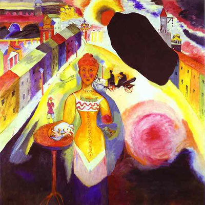 Vasilii Kandinsky Dame à Moscou reproduction-de-tableau