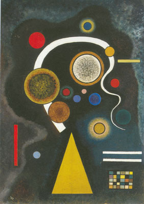 Vasilii Kandinsky Les traits de Moody reproduction-de-tableau