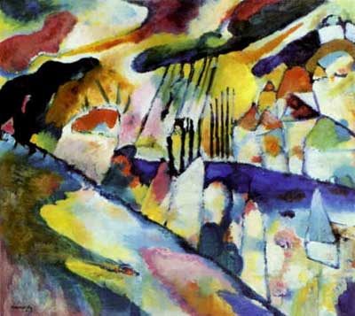 Vasilii Kandinsky Paysage avec la pluie reproduction-de-tableau