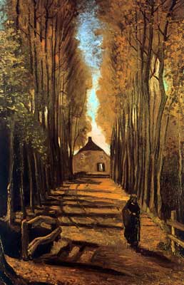 Vincent Van Gogh Avenue des peupliers en automne reproduction-de-tableau