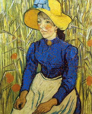 Vincent Van Gogh Jeune femme paysanne avec chapeau de paille reproduction-de-tableau