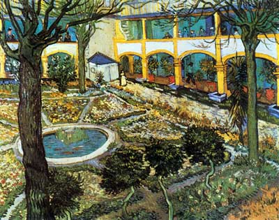 Vincent Van Gogh La cour de l'hôpital d'Arles reproduction-de-tableau