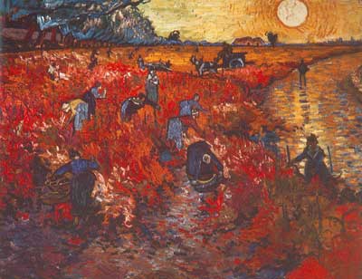 Vincent Van Gogh Le vignoble rouge (Thick Impasto Paint) reproduction-de-tableau