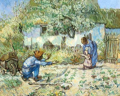 Vincent Van Gogh Les premiers pas-peinture épaisse Impasto reproduction-de-tableau